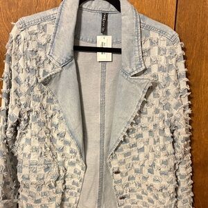 Frayed Light Blue Denim Jacket